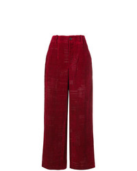 Темно-красные широкие брюки от Uma Wang