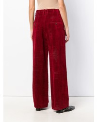 Темно-красные широкие брюки от Uma Wang