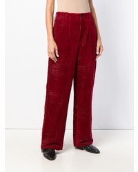 Темно-красные широкие брюки от Uma Wang
