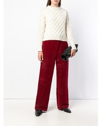 Темно-красные широкие брюки от Uma Wang