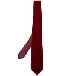 Темно-красный бархатный галстук