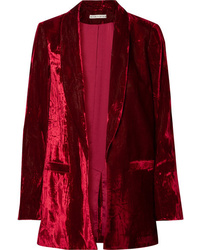 Женский темно-красный бархатный пиджак от Alice + Olivia
