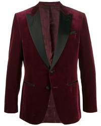 Мужской темно-красный бархатный пиджак от BOSS HUGO BOSS