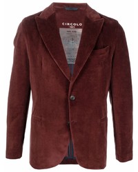 Мужской темно-красный бархатный пиджак от Circolo 1901