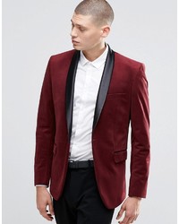 Мужской темно-красный бархатный пиджак от Farah