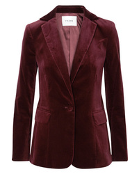 Женский темно-красный бархатный пиджак от Frame
