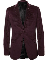 Мужской темно-красный бархатный пиджак от Gucci