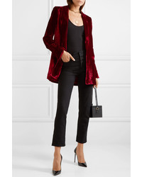 Женский темно-красный бархатный пиджак от Alice + Olivia