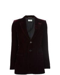 Женский темно-красный бархатный пиджак от Saint Laurent