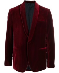 Мужской темно-красный бархатный пиджак от Salvatore Ferragamo