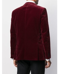 Мужской темно-красный бархатный пиджак от BOSS HUGO BOSS
