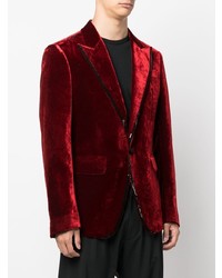 Мужской темно-красный бархатный пиджак от DSQUARED2