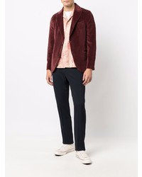 Мужской темно-красный бархатный пиджак от Circolo 1901