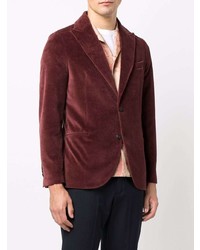 Мужской темно-красный бархатный пиджак от Circolo 1901