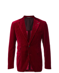 Мужской темно-красный бархатный пиджак от Tagliatore