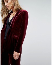 Женский темно-красный бархатный пиджак от Vero Moda