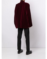 Мужской темно-красный бархатный пиджак от Shanghai Tang