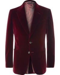 Мужской темно-красный бархатный пиджак от Tom Ford