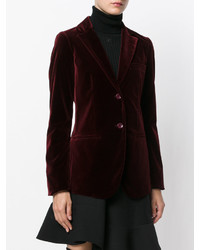 Женский темно-красный бархатный пиджак от Etro