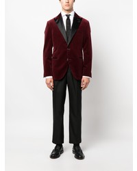 Мужской темно-красный бархатный пиджак от Brunello Cucinelli