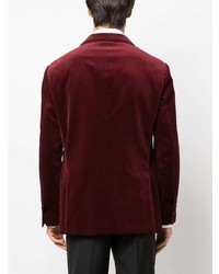 Мужской темно-красный бархатный пиджак от Brunello Cucinelli
