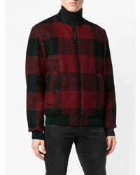 Мужской темно-красный бомбер в шотландскую клетку от Woolrich