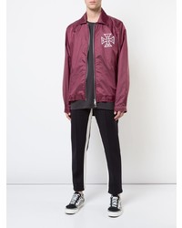 Мужской темно-красный бомбер с принтом от Rhude