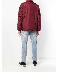 Мужской темно-красный бомбер с принтом от CK Jeans