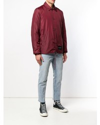 Мужской темно-красный бомбер с принтом от CK Jeans