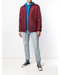 Мужской темно-красный бомбер с принтом от CK Jeans