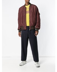 Мужской темно-красный бомбер от Qasimi