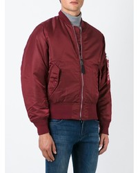 Мужской темно-красный бомбер от Alpha Industries