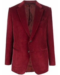 Мужской темно-красный вельветовый пиджак от Caruso
