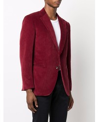 Мужской темно-красный вельветовый пиджак от Caruso