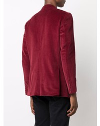 Мужской темно-красный вельветовый пиджак от Caruso