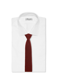 Мужской темно-красный вязаный галстук от Brioni