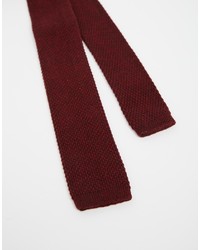 Мужской темно-красный вязаный галстук от Asos