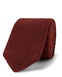Мужской темно-красный вязаный галстук от Brioni