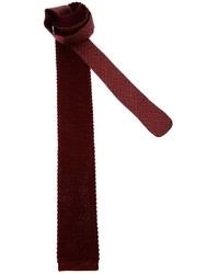 Мужской темно-красный вязаный галстук от Ermenegildo Zegna