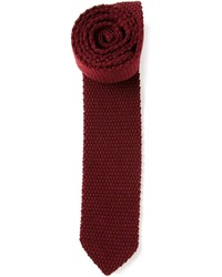 Мужской темно-красный вязаный галстук от Z Zegna