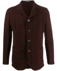 Мужской темно-красный вязаный пиджак от Emporio Armani