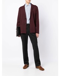 Мужской темно-красный вязаный пиджак от Agnona