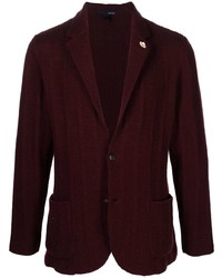 Мужской темно-красный вязаный пиджак от Lardini