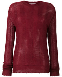 Женский темно-красный вязаный свитер из мохера от Helmut Lang