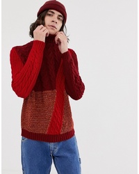 Мужской темно-красный вязаный свитер от ASOS DESIGN