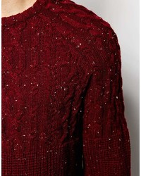 Мужской темно-красный вязаный свитер от Asos
