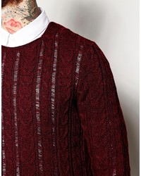 Мужской темно-красный вязаный свитер от Asos