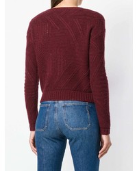 Женский темно-красный вязаный свитер от N.Peal