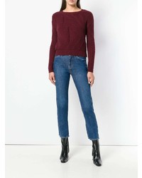 Женский темно-красный вязаный свитер от N.Peal