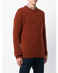 Мужской темно-красный вязаный свитер от DSQUARED2
